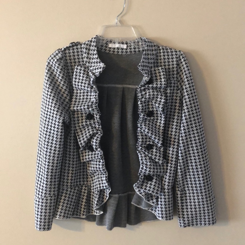 Preppy cute houndstooth coat